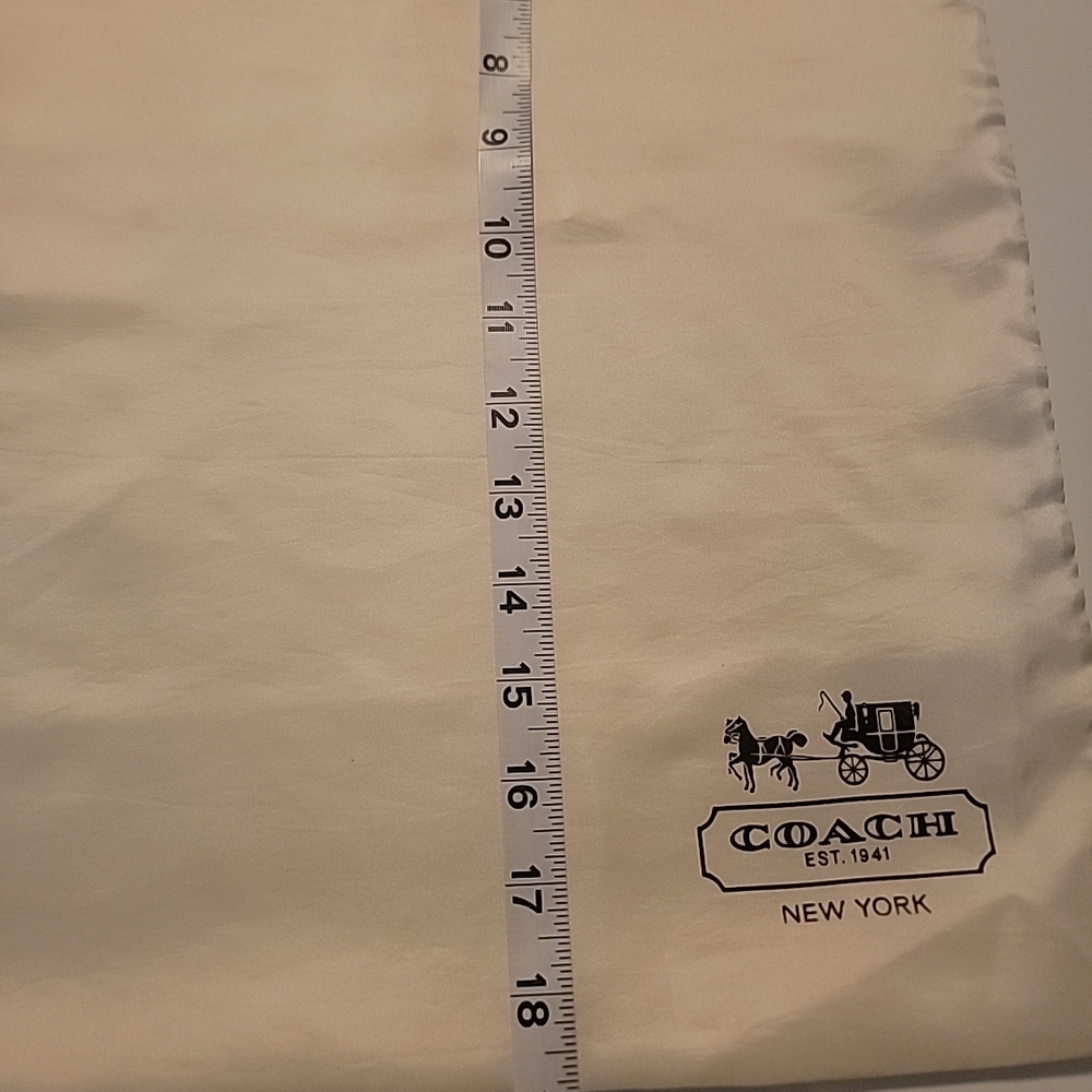New Coach Drawstring Dust Bag XL size 23" x 19" Cream